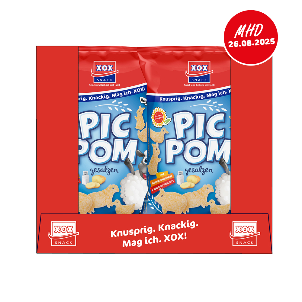 XOX Pic Pom Salz 75g Karton - MHD 26.08.2025