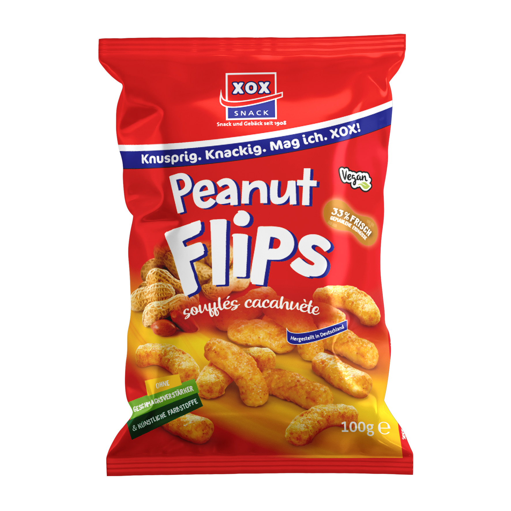 XOX Erdnussflips 100g Tüte