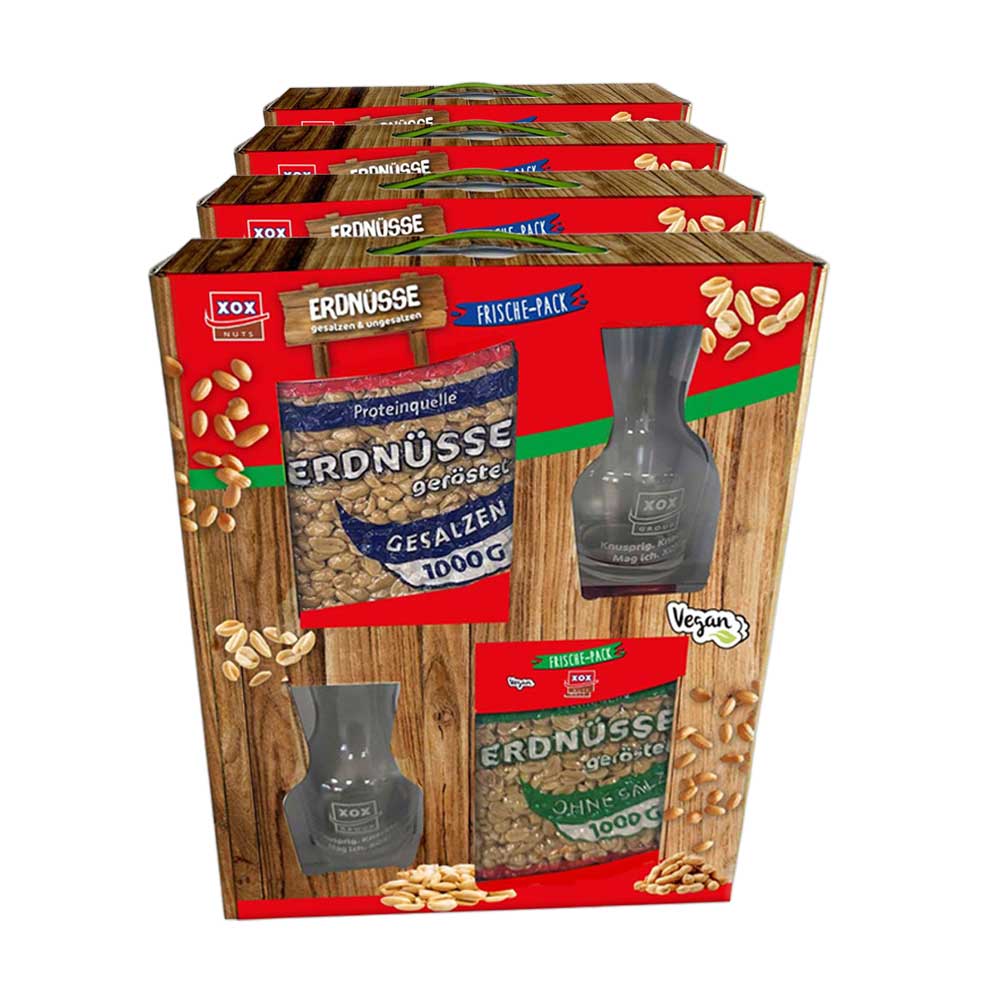 XOX Peanut Lounge 4er-Set mit 4 Überraschungssnacks
