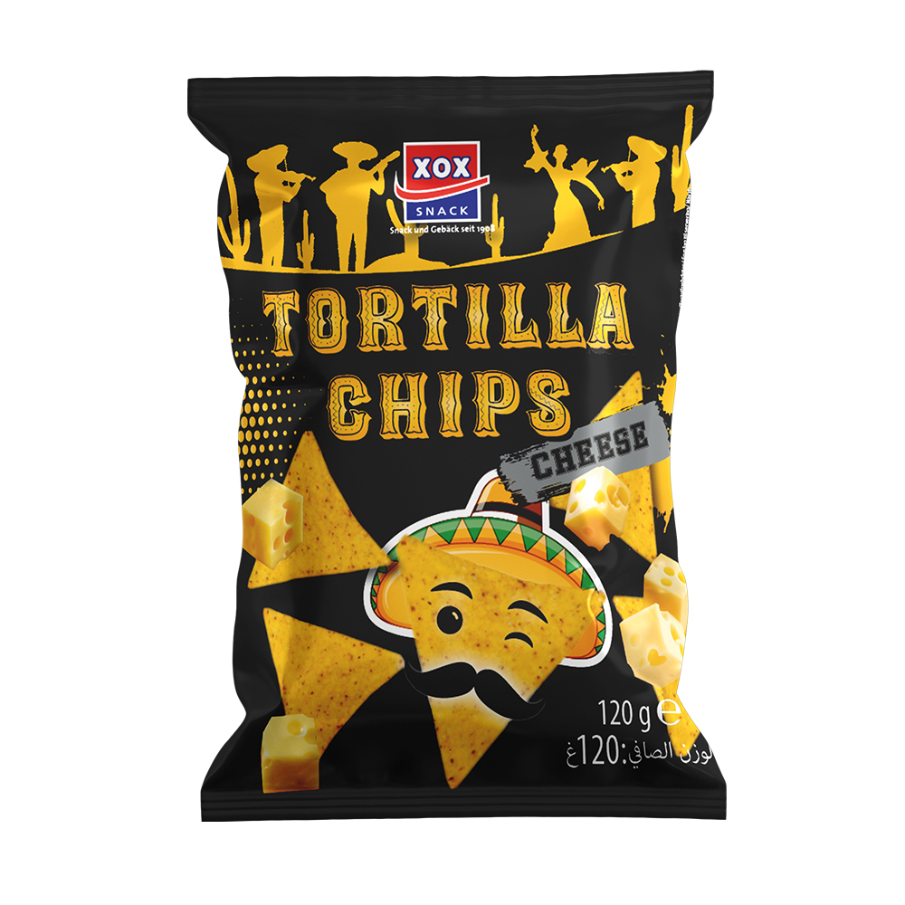 XOX Tortillachips Cheese 120g Palette