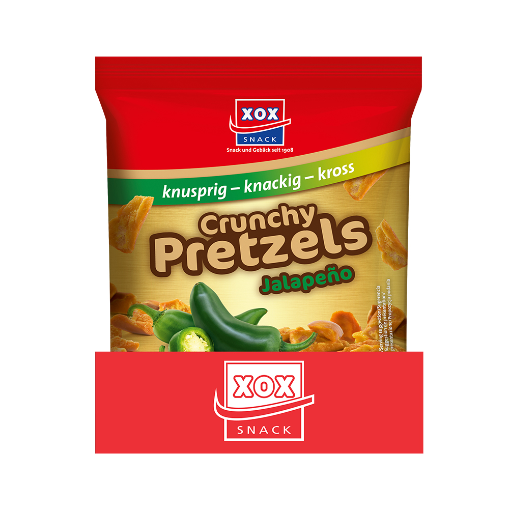 XOX Crunchy Pretzels Jalapeño 125g