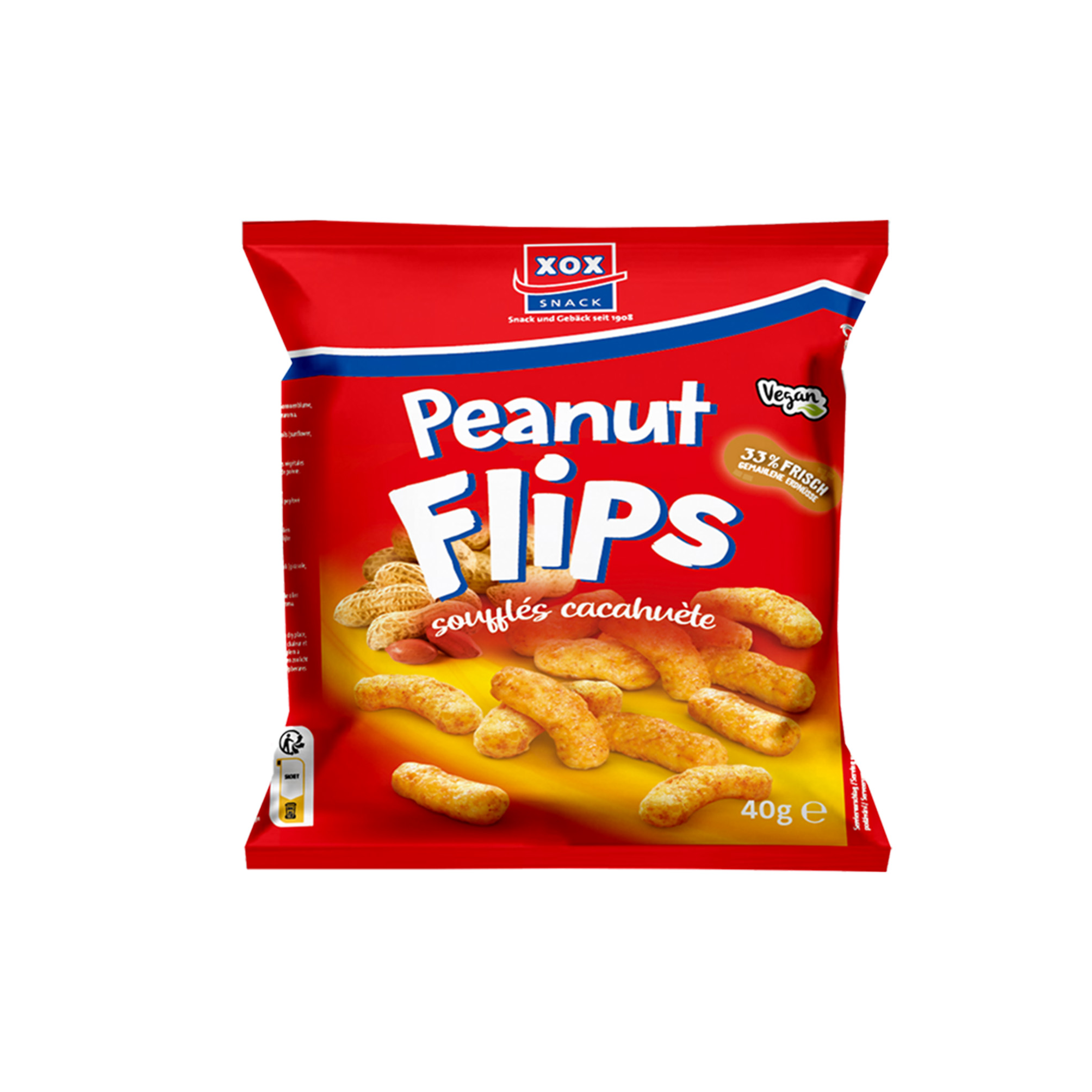 XOX Erdnussflips 40g Karton