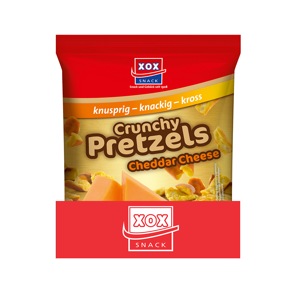 XOX Crunchy Pretzels Cheddar Cheese 125g