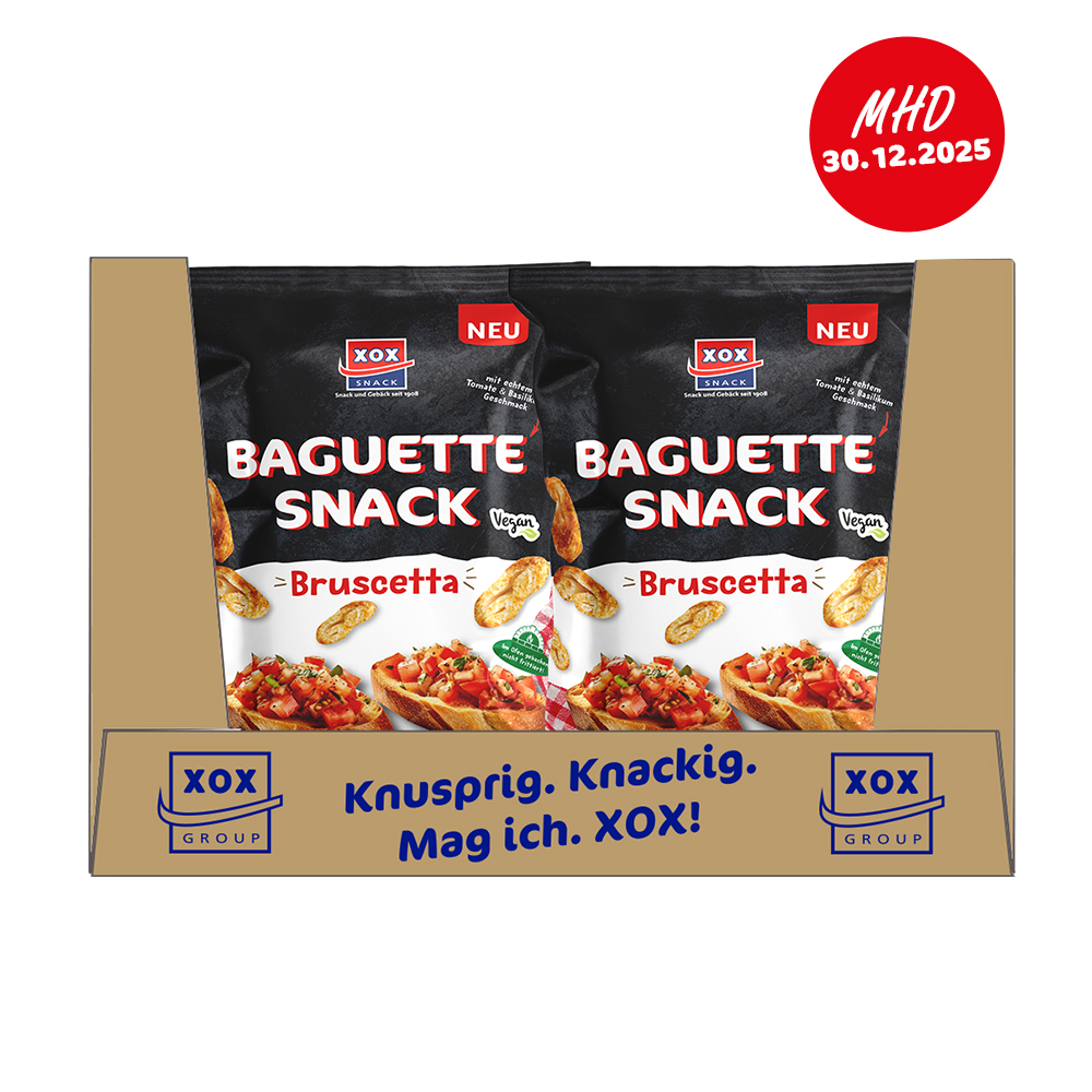 XOX Baguette Snack Bruschetta 150g Karton - MHD 30.12.2025