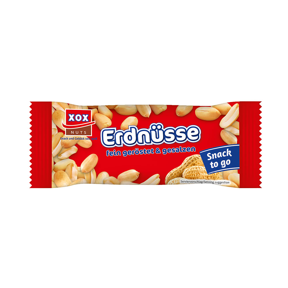 XOX Erdnüsse gesalzen 50g (20 Stück) Sonderposten Snackbox +1 GRATIS
