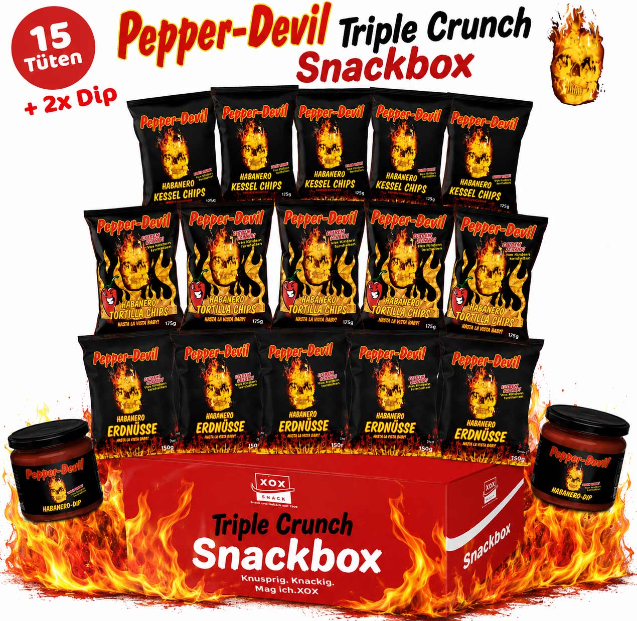 XOX Pepper Devil Triple Crunch Snackbox