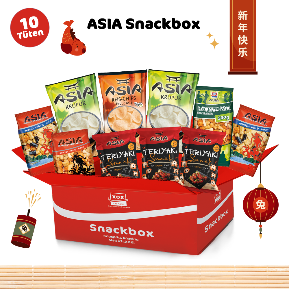 XOX ASIA Snackbox - 10 Tüten