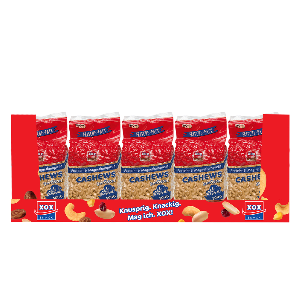 XOX Cashews geröstet und mit Meersalz 500g