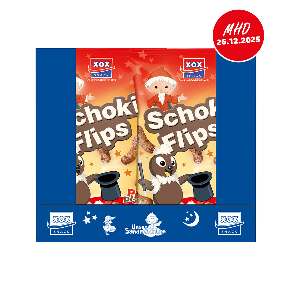 XOX Sandmännchen Schokiflips 125g Karton - MHD 26.12.2025