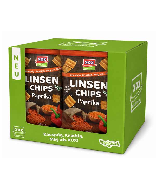 XOX Linsenchips Paprika 90g