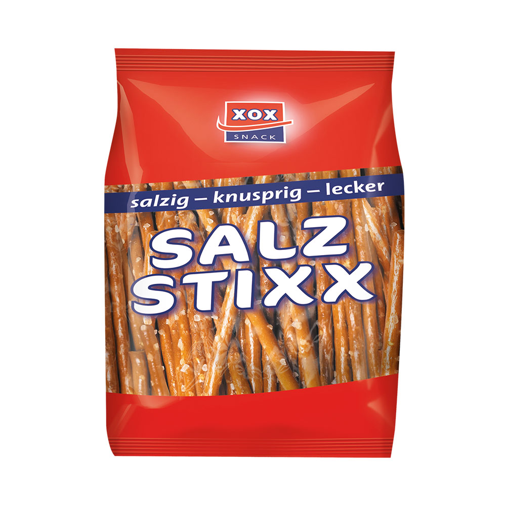 XOX Salz Stixx Salzstangen 40g (32 Stück) Sonderposten Snackbox +1 GRATIS