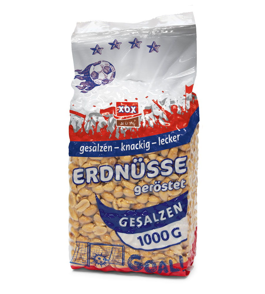 XOX Erdnüsse gesalzen Fußball Edition1000g