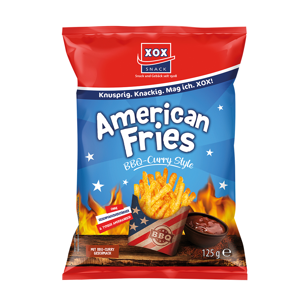 XOX American Fries BBQ-Curry 125g