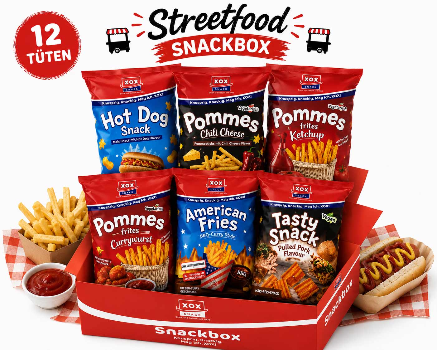 XOX Streetfood Snackbox - 12 Tüten