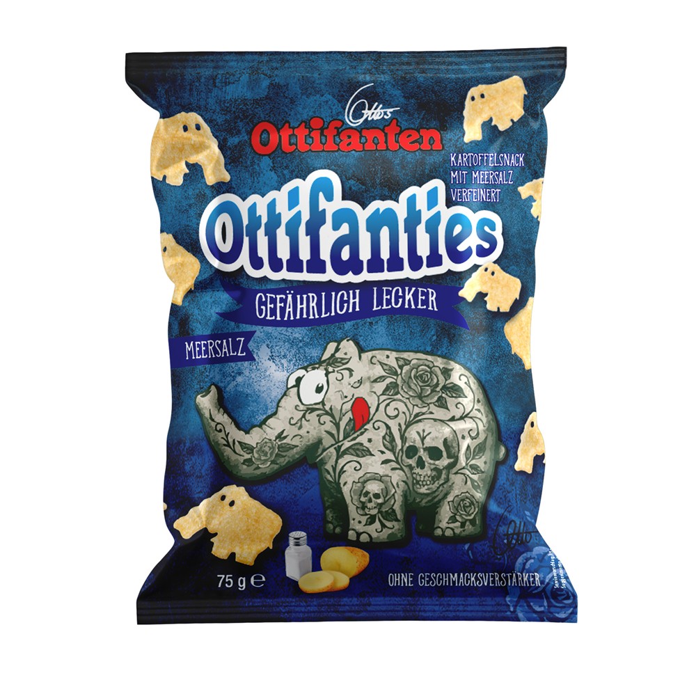 Ottifanten Kartoffelsnack mit Meersalz 75g Palette