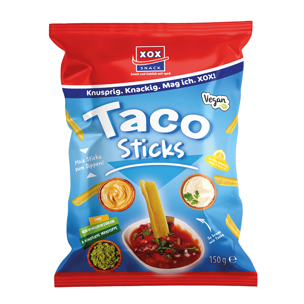 XOX Taco Sticks Salz 150g XOX Amerika Snackbox - 15 Tüten