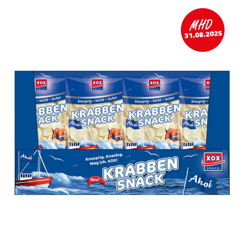 XOX Krabbensnack 215g Karton - MHD 31.08.2025