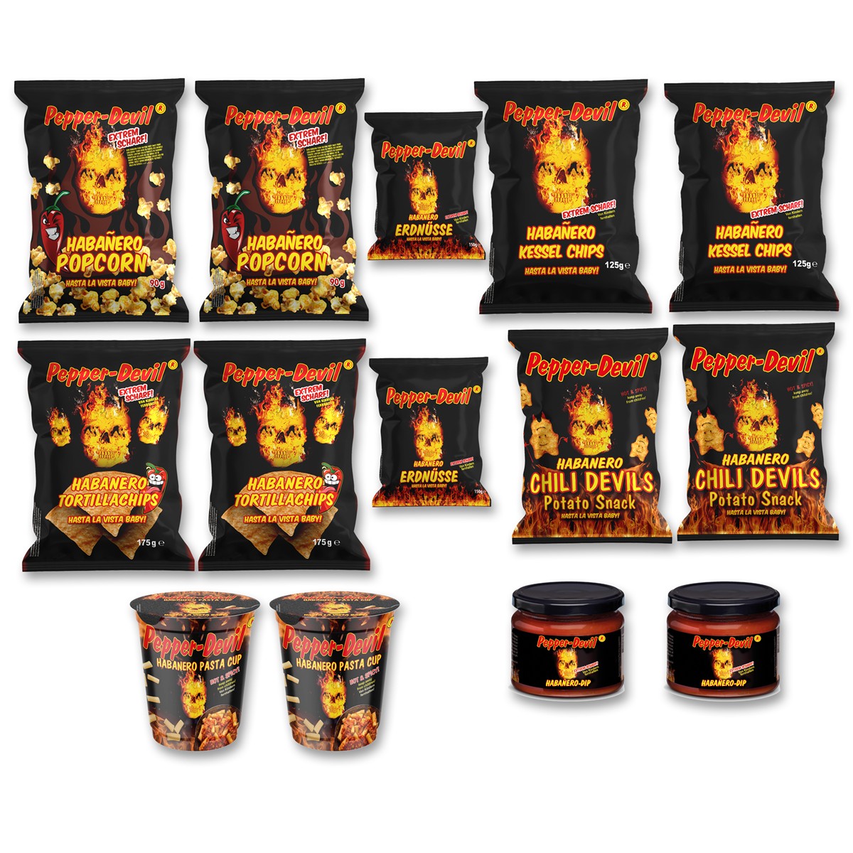 Pepper Devil Habanero Snack Bag – 14 scharfe Snacks