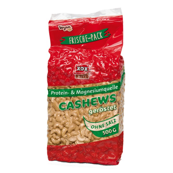 XOX Cashews geröstet und ohne Salz 500g