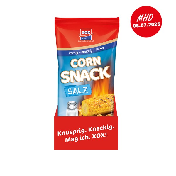 XOX Corn Salz 140g - MHD Karton 05.07.2025