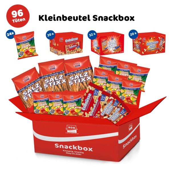 XOX Snackbox Streuartikel - 96 Kleinbeutel
