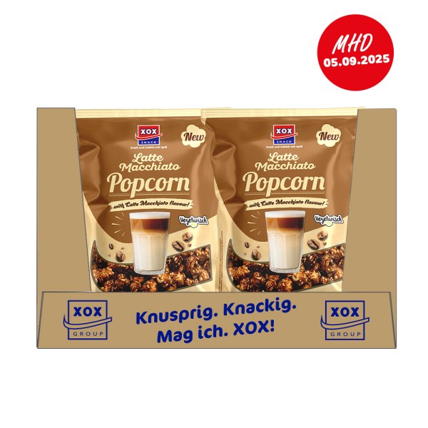 XOX Latte Macchiato Popcorn 125g Karton - MHD 05.09.2025