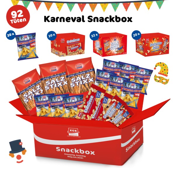 XOX Karneval Snackbox - 96 Kleinbeutel