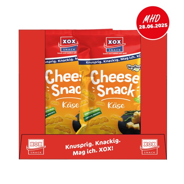 XOX Cheese Snack 90g Karton - MHD 28.06.2025